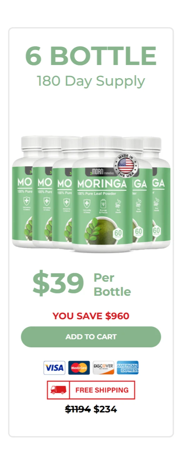 Pure Moringa™ 6 bottles pricing
